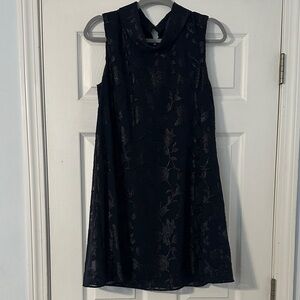Connected Apparel Dark Blue Floral Sleeveless Dress